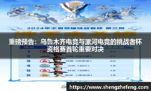 重磅预告：乌鲁木齐电竞与漯河电竞的挑战者杯资格赛首轮重要对决
